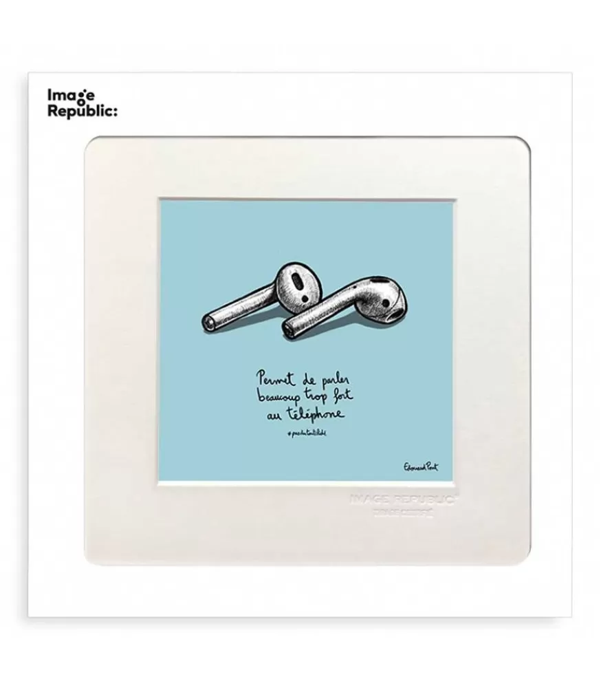 Image Republic Affiche Pas Du Tout Cliche Ecouteurs 22 X 22 Cm