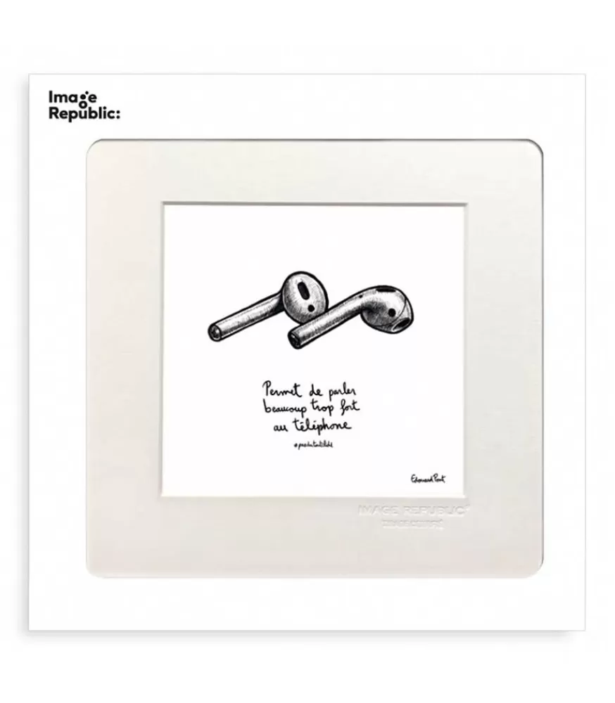 Image Republic Affiche Pas Du Tout Cliche Ecouteurs 22 X 22 Cm