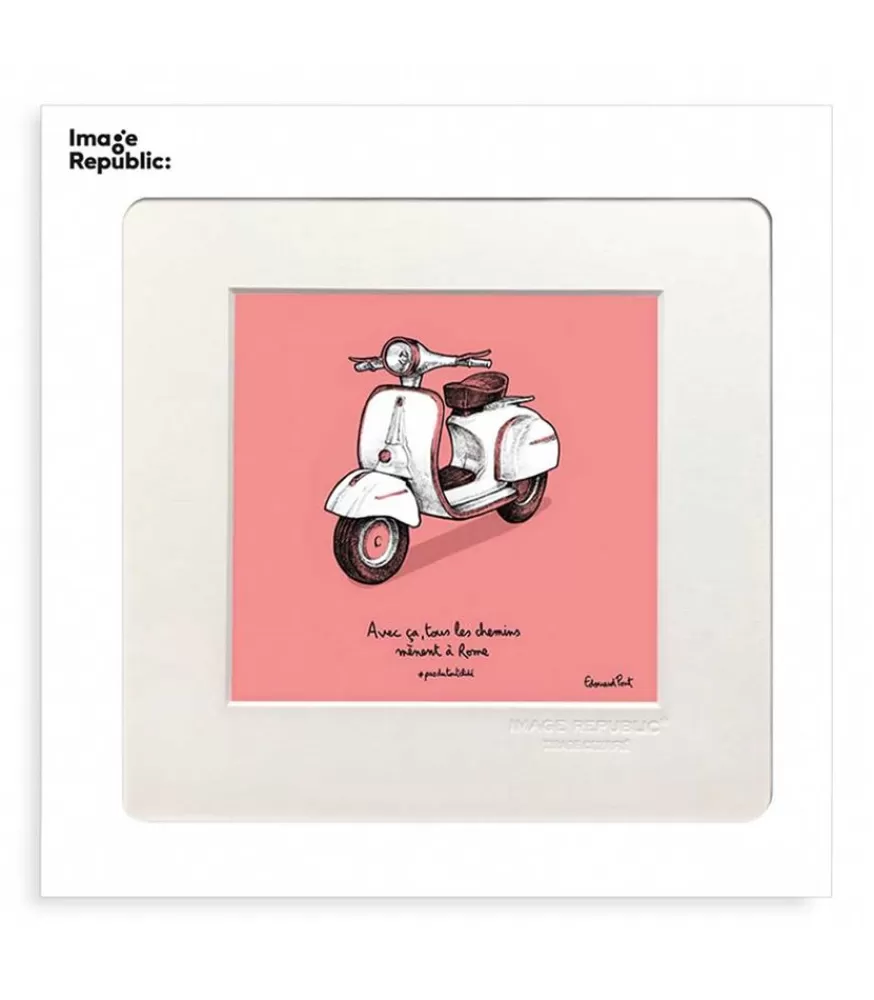 Image Republic Affiche Pas Du Tout Cliche Scooter 22 X 22 Cm