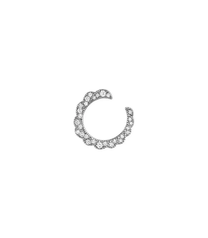 Femme Stone Paris Ama Boucle D'Oreille Gauche Or Noir Et Diamants