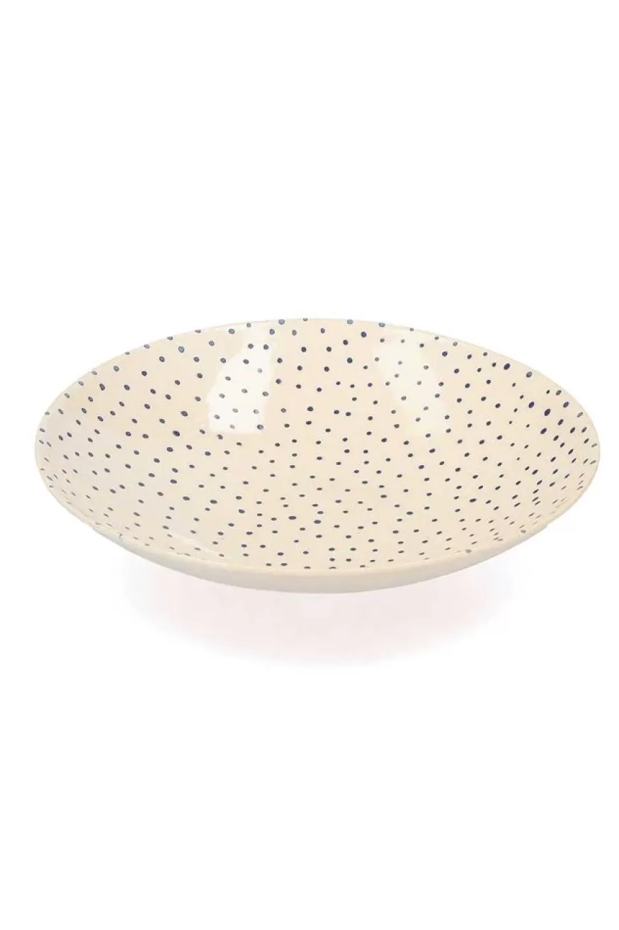 Three Seven Assiette Creuse En Ceramique "Pois Bleus"