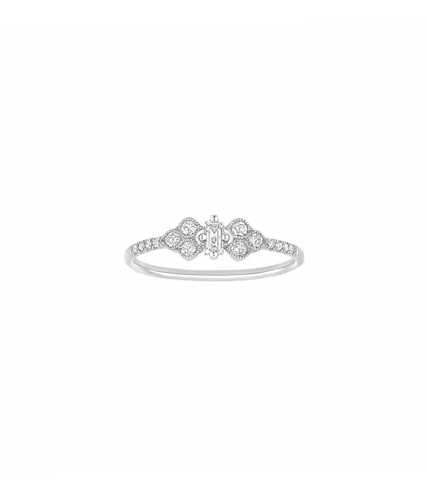 Femme Stone Paris Bague Plein Soleil Petit Modele Or Blanc Et Diamants