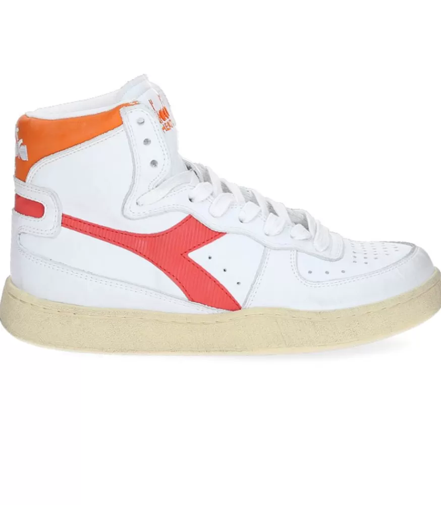 Femme Diadora Baskets Heritage Mi Used Blanc/Corail