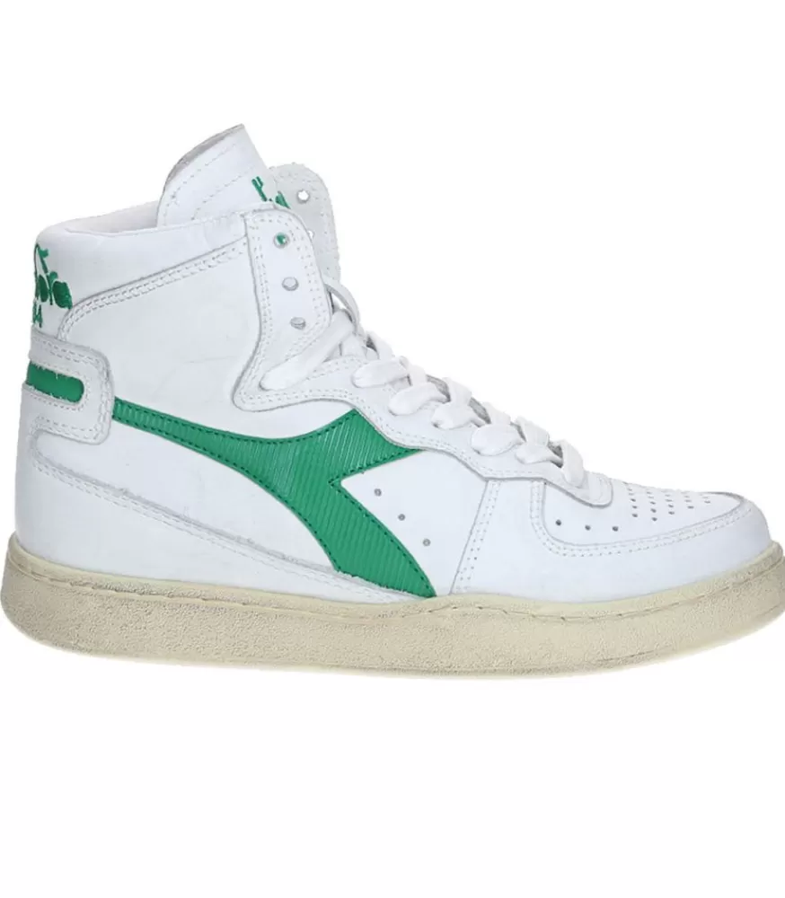 Femme Diadora Baskets Heritage Mi Used Blanc/Verde Verdeggiante