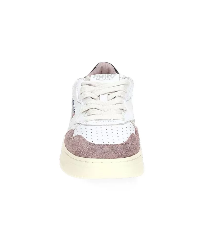 Femme Autry Baskets Medalist Low En Cuir Suede Powder Black