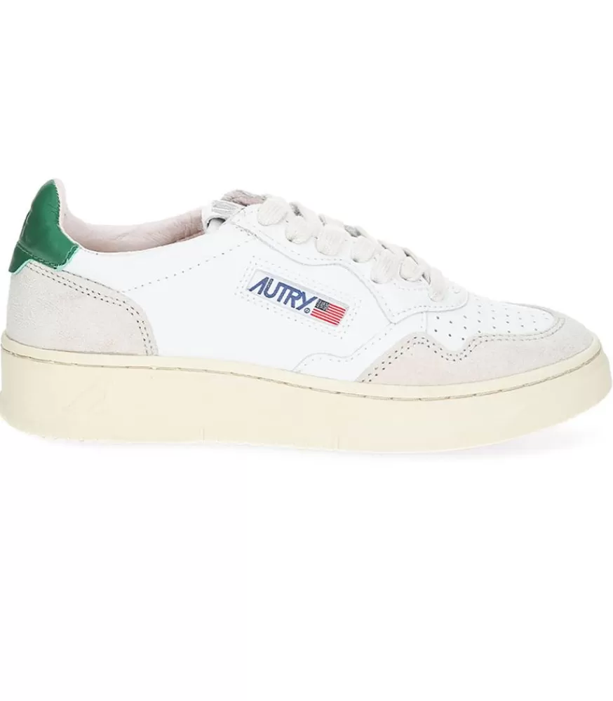Femme Autry Baskets Medalist Low Leather Suede White/Amazon