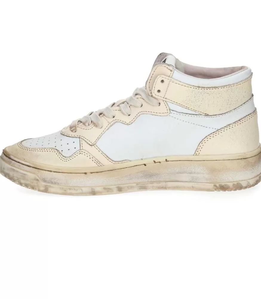 Femme Autry Baskets Medalist Super Vintage Mid Leather White/Ivory