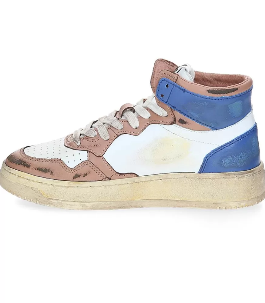 Femme Autry Baskets Super Vintage Mid Cafe Et Bleu