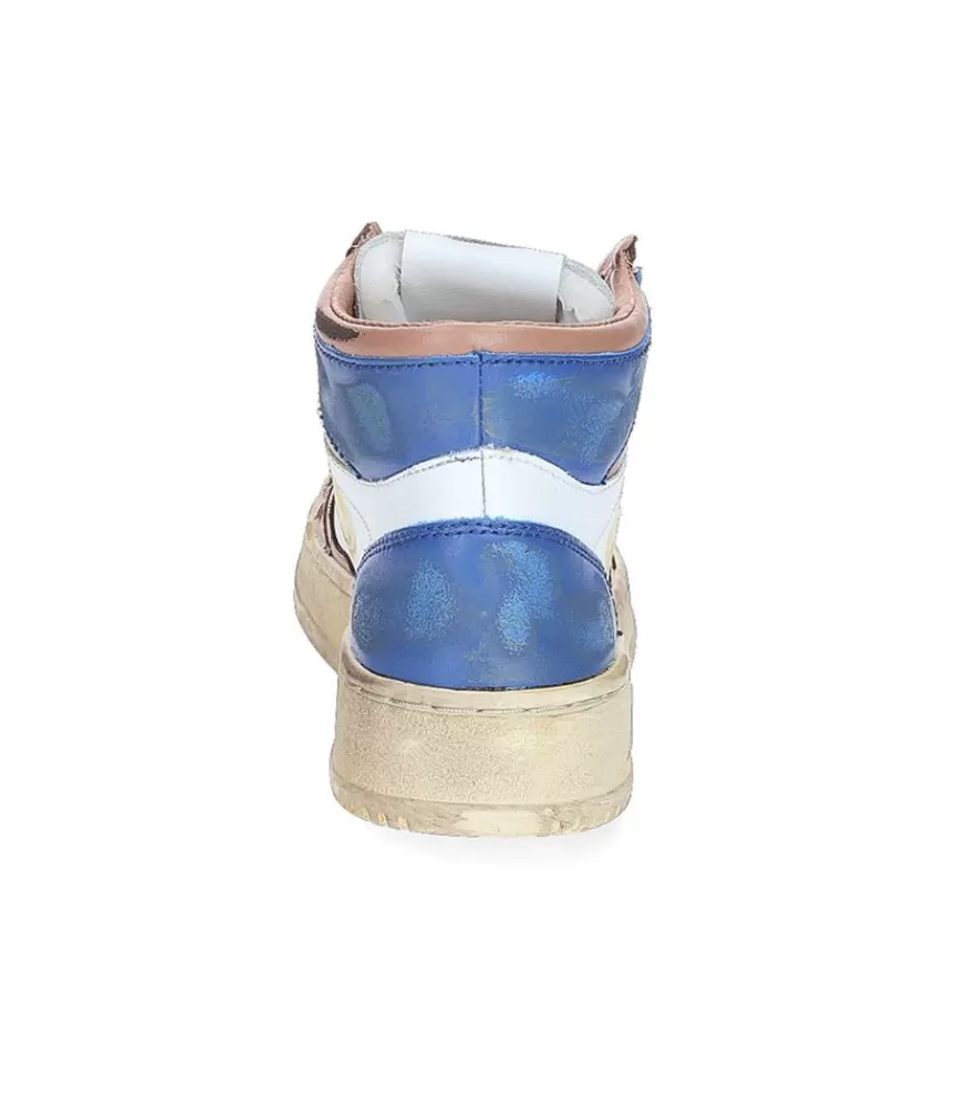 Femme Autry Baskets Super Vintage Mid Cafe Et Bleu