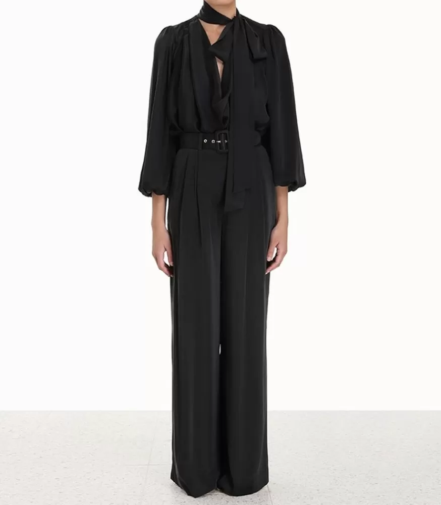 Femme Zimmermann Blouse Silk Billow Black