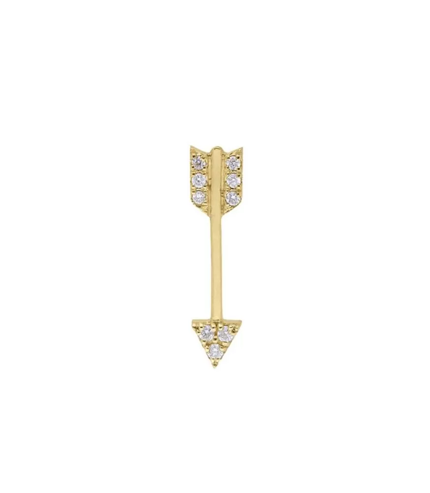 Femme Feidt Paris Boucle D'Oreille Fleche Or Jaune 18K Et Diamants