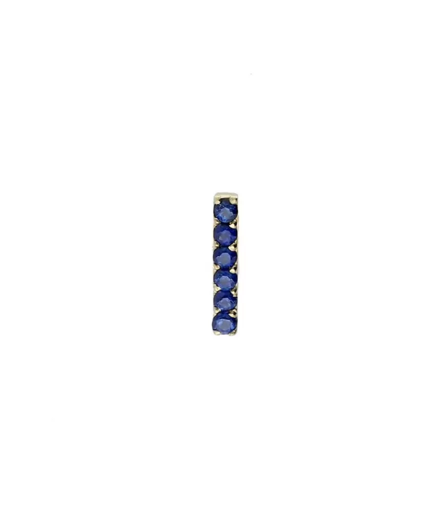 Femme Feidt Paris Boucle D'Oreille Mini Barrette Or Jaune Et Saphirs
