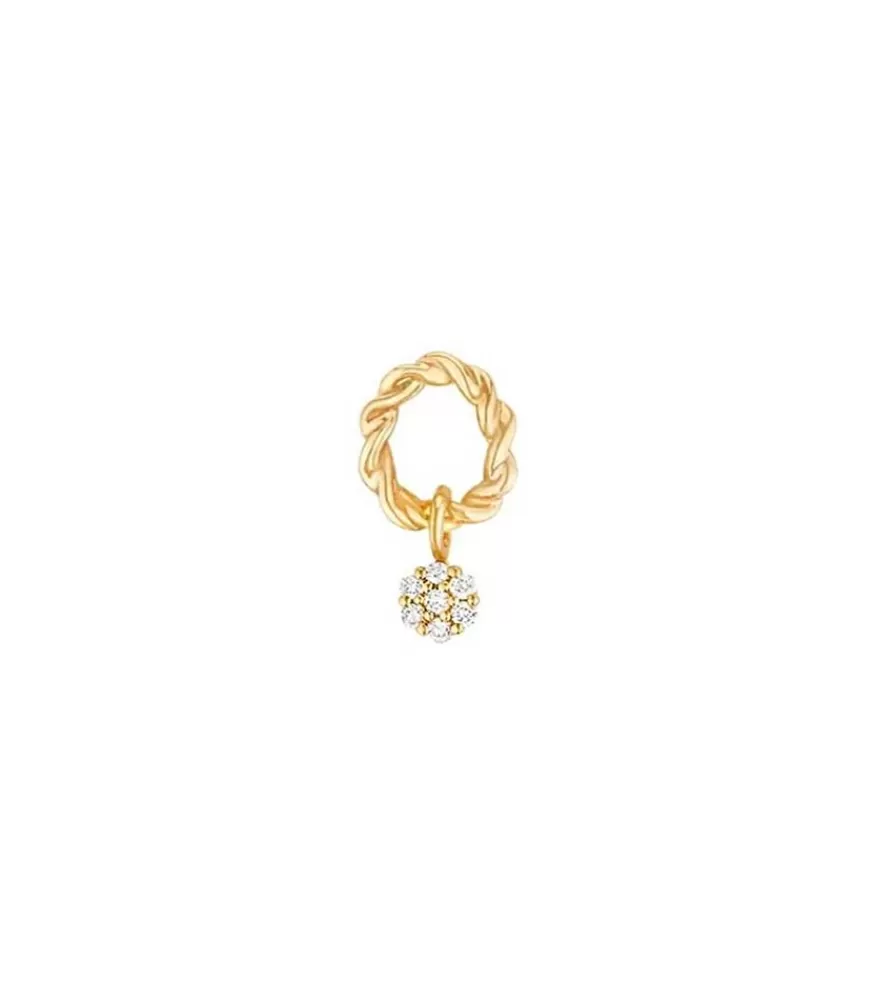 Femme Stone Paris Boucle D'Oreille Puce Dunaway Or Jaune Et Diamants