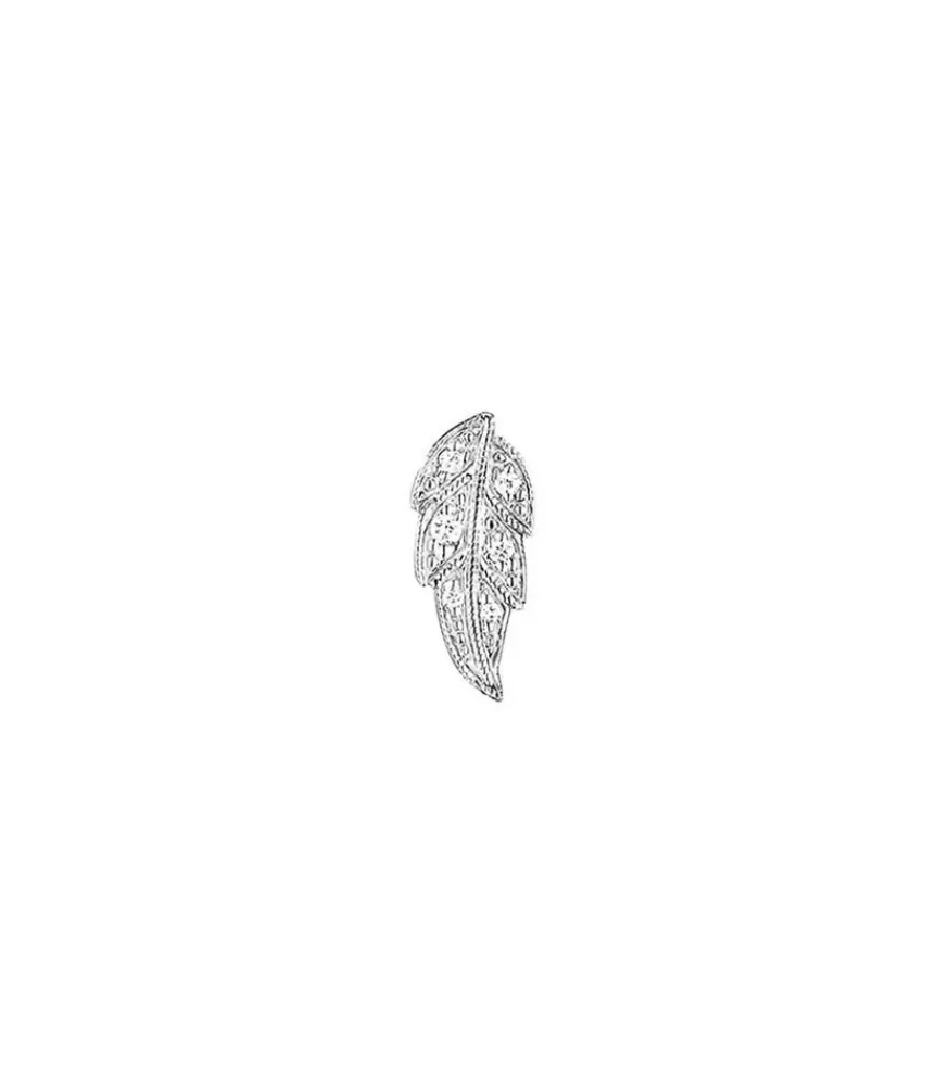 Femme Stone Paris Boucle D'Oreille Puce Tree Of Life Or Blanc