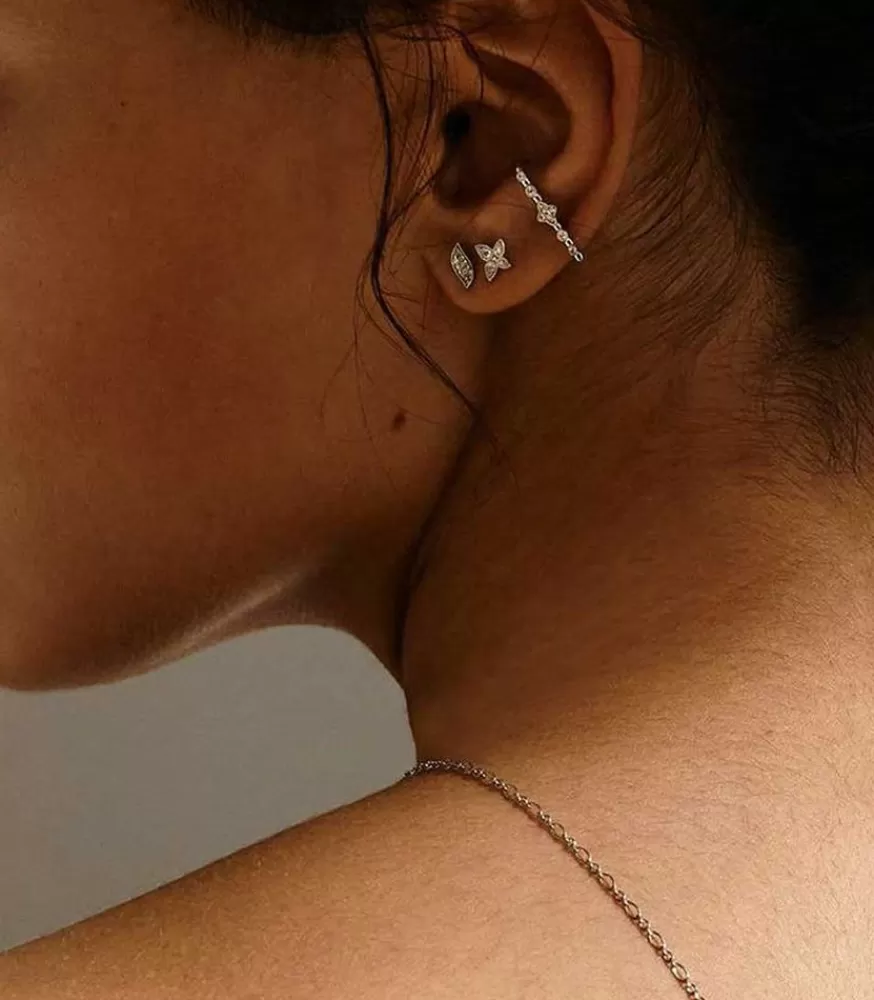 Femme Stone Paris Boucle D'Oreille Romeo Et Juliette Or Jaune Et Diamants