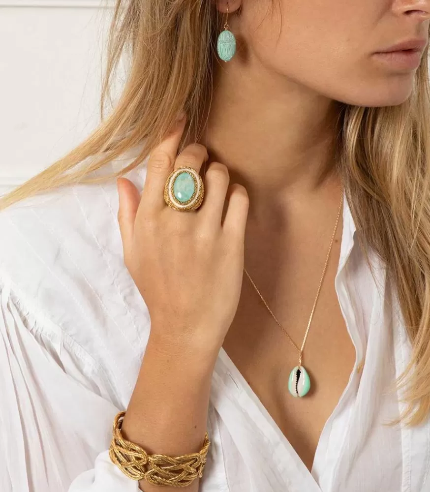 Femme Aurélie Bidermann Boucles D'Oreilles Scarabee Turquoise