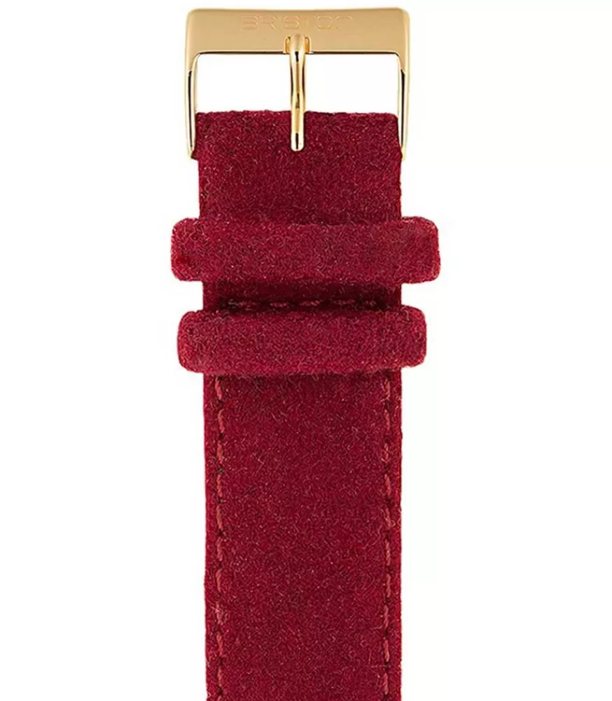 Femme Briston Bracelet De Montre Interchangeable Flanelle Bordeaux / Or Jaune