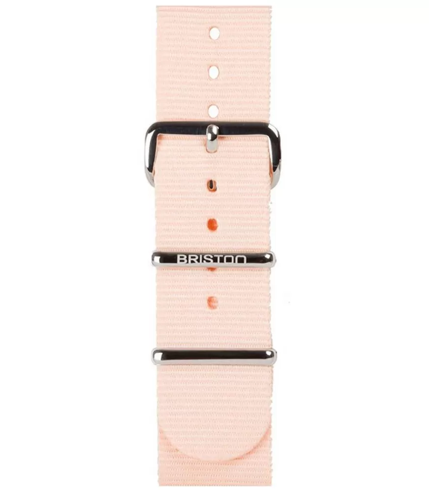 Femme Briston Bracelet De Montre Type Nato Rose Poudre 230Mm - Clubmaster Chic