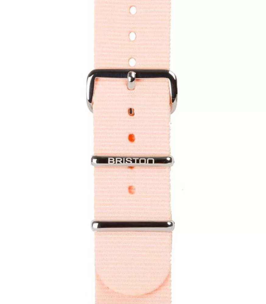 Femme Briston Bracelet De Montre Type Nato Rose Poudre 230Mm - Clubmaster Chic