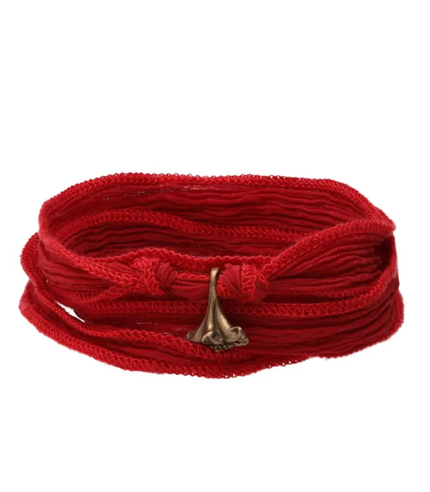 Femme Catherine Michiels Bracelet En Soie A Nouer Et Charm Le Lily De Paris En Bronze