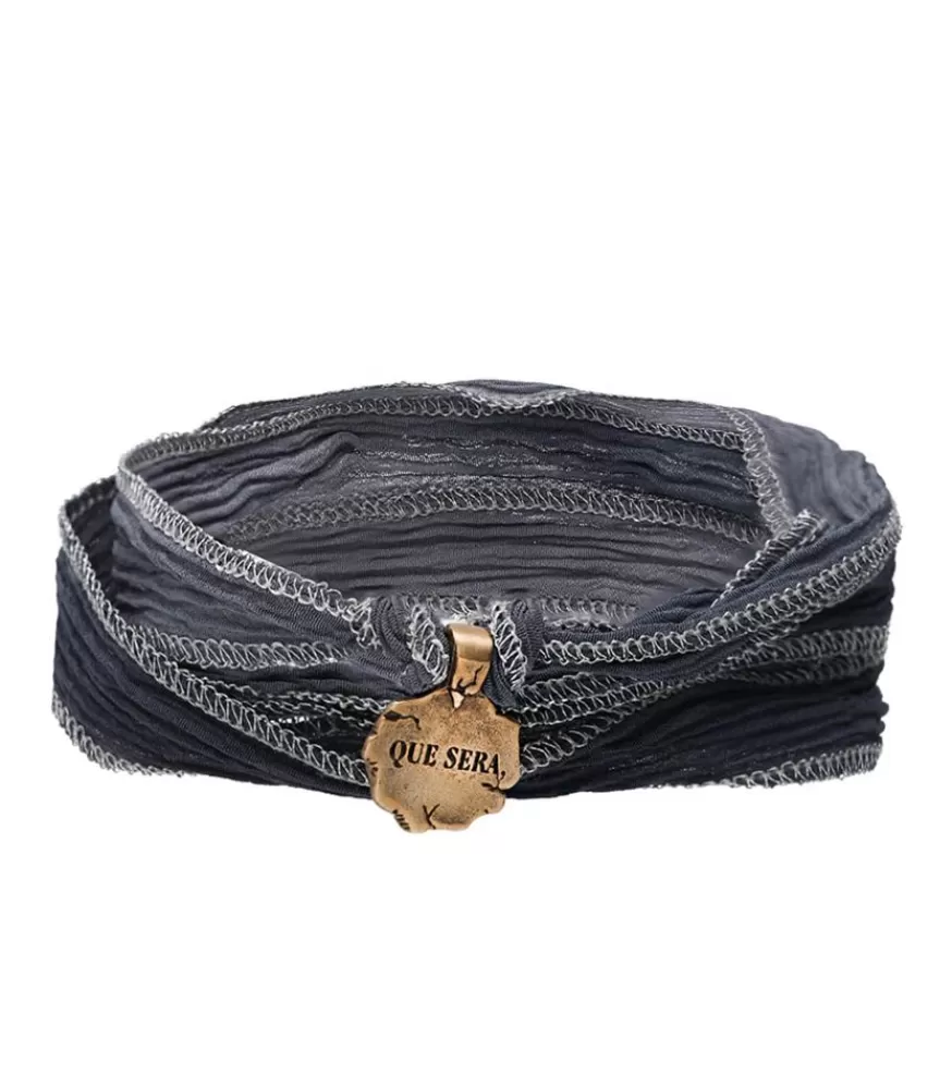 Femme Catherine Michiels Bracelet En Soie A Nouer Et Charm Que Sera En Bronze