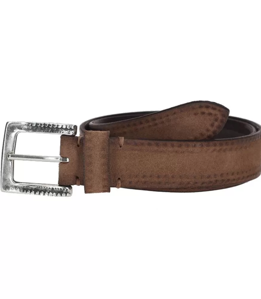 Femme Puntovita & Arsenice Ceinture En Cuir Suede Marron Clair X Jane De Boy