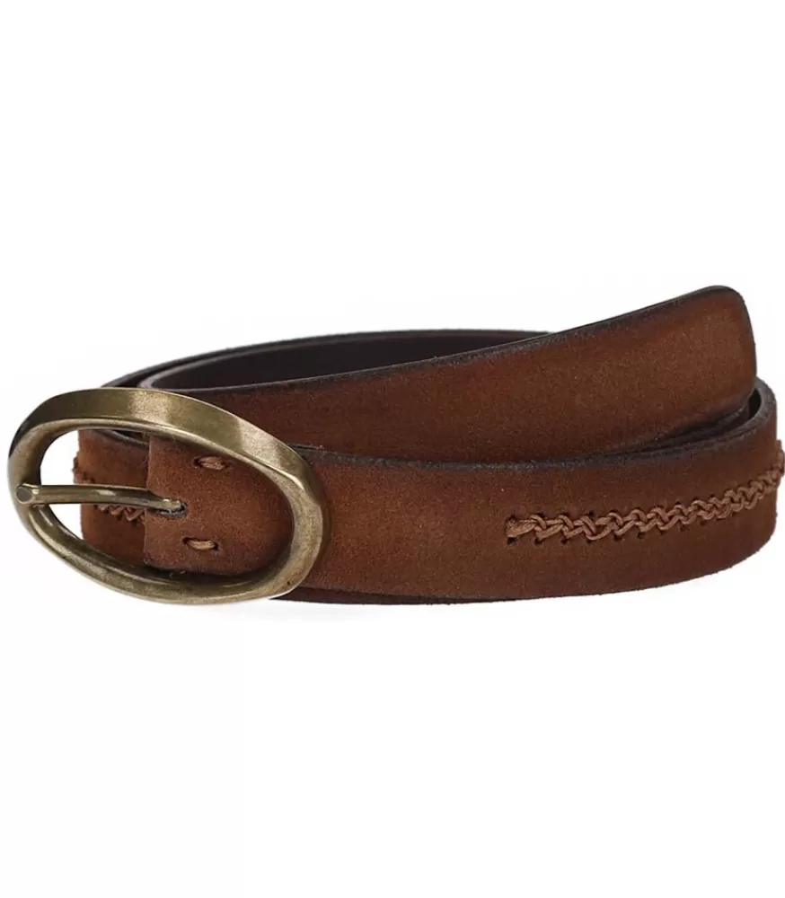 Femme Puntovita & Arsenice Ceinture En Cuir Suede Tressee Marron X Jane De Boy