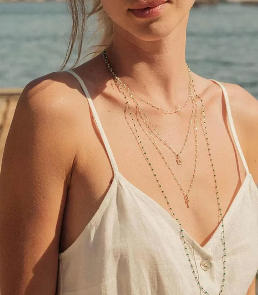 Femme Gigi Clozeau Collier Or Jaune Et Perles De Resine 42 Cm