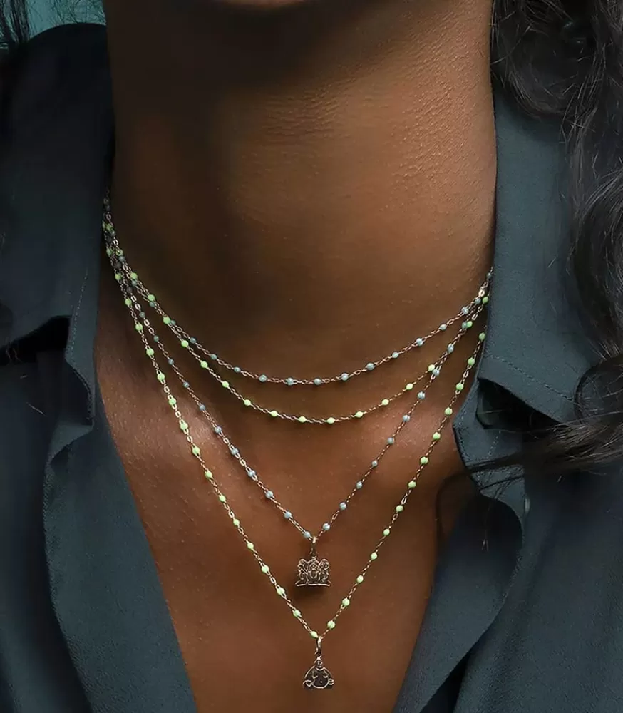 Femme Gigi Clozeau Collier Or Jaune Et Perles De Resine 42 Cm