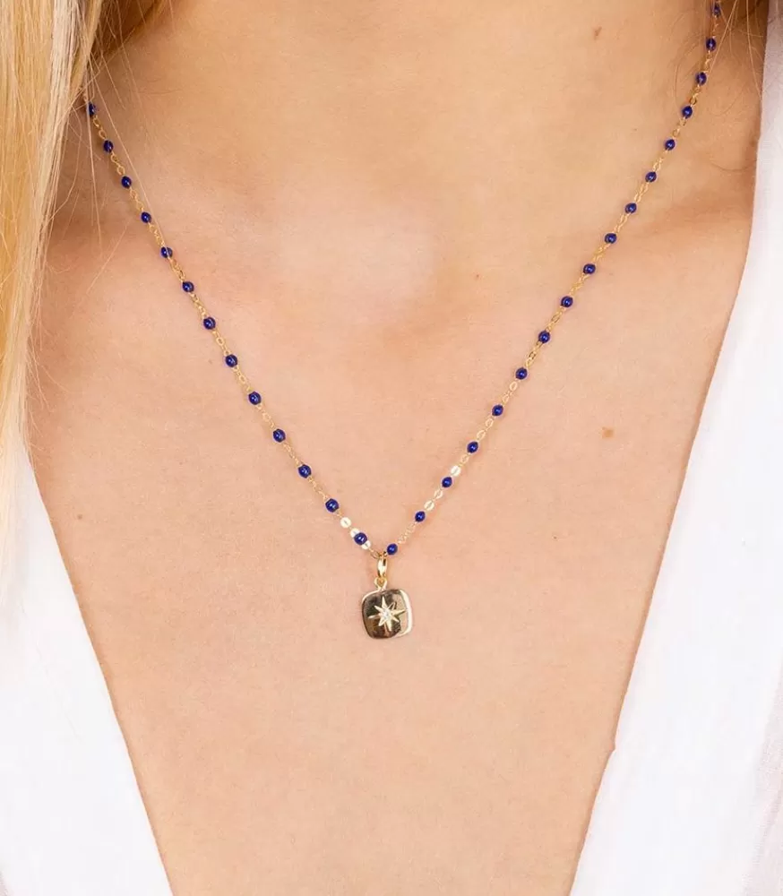 Femme Gigi Clozeau Collier Or Jaune Et Perles De Resine 42 Cm