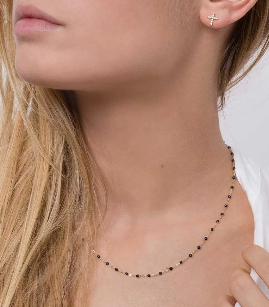 Femme Gigi Clozeau Collier Or Jaune Et Perles De Resine 42 Cm