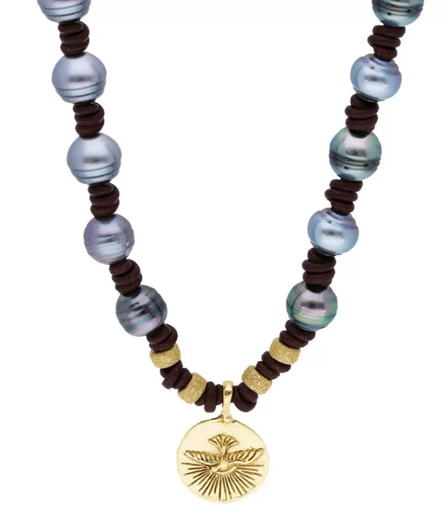 Femme Catherine Michiels Collier Wonderland Perles Tahitiennes Et Or