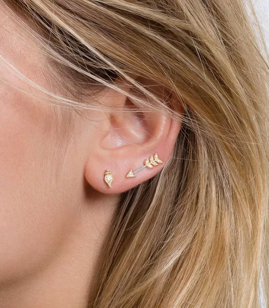 Femme Stone Paris Cry Me A River Boucle D'Oreille Or Jaune Et Diamant