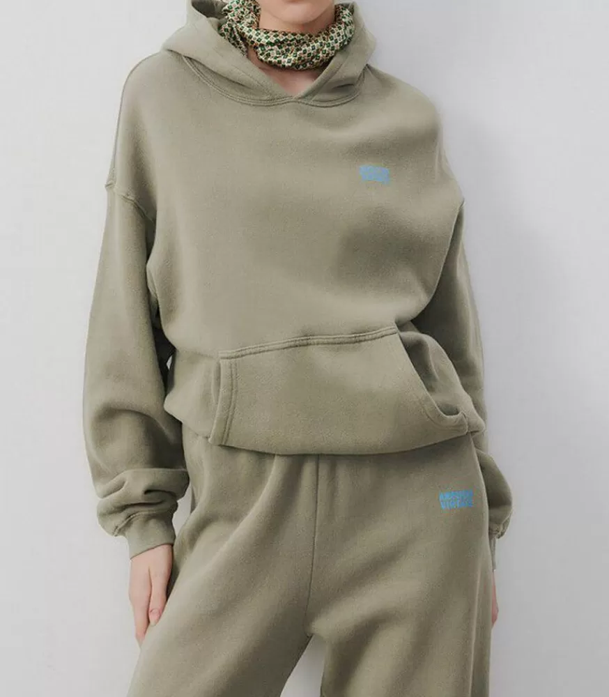 Femme American Vintage Hoodie Izubird Sauge Vintage