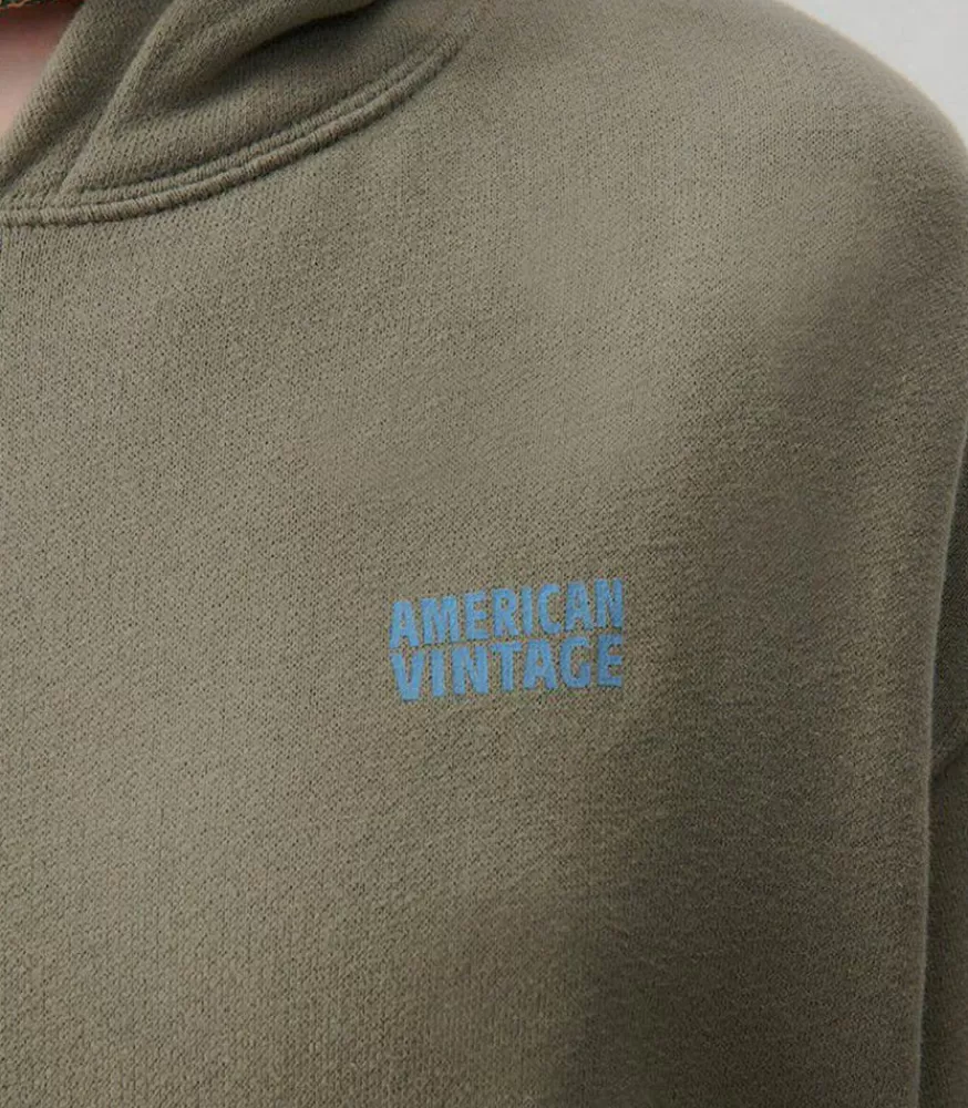 Femme American Vintage Hoodie Izubird Sauge Vintage