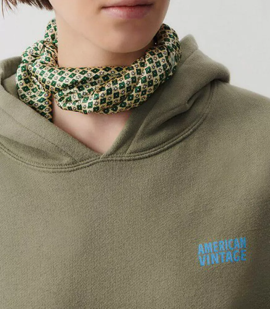 Femme American Vintage Hoodie Izubird Sauge Vintage