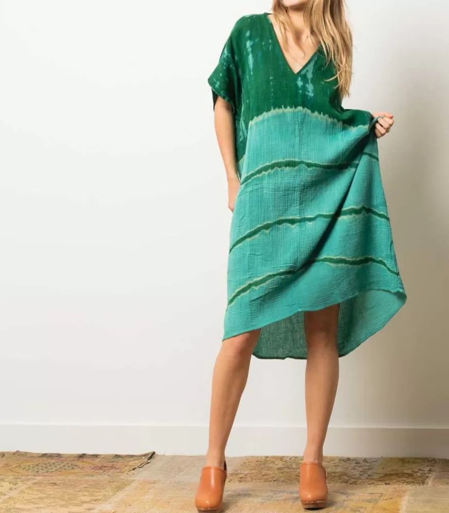 Femme Love and let dye Kaftan Maui Vintage Green