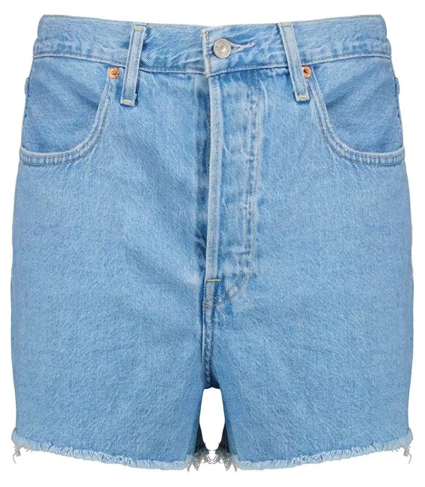 Femme Levi's Short Ribcage Bernal Stonewash
