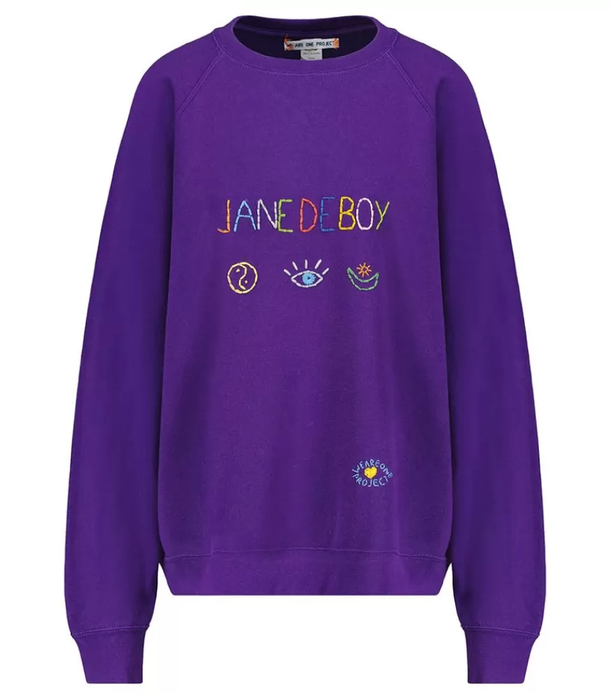 Femme We Are One Project Sweat-Shirt Vintage Brode Jane De Boy Violet