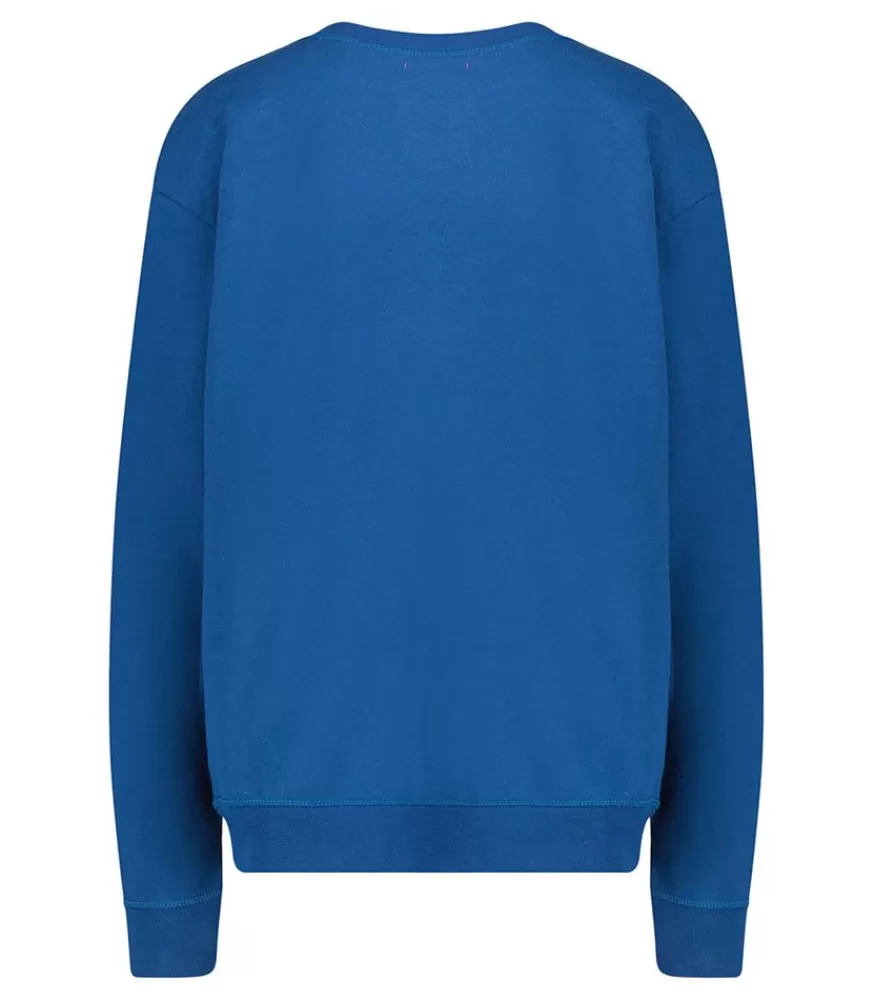 Femme We Are One Project Sweat-Shirt Vintage Brode Love Light Bleu Marine