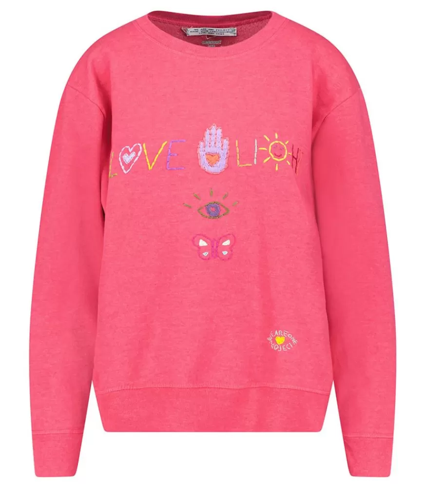 Femme We Are One Project Sweat-Shirt Vintage Brode Love Light Rose