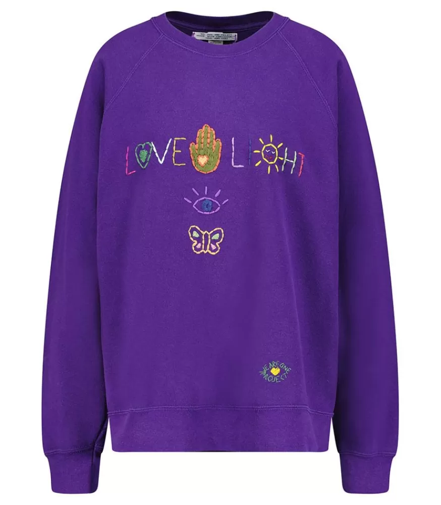 Femme We Are One Project Sweat-Shirt Vintage Brode Love Light Violet