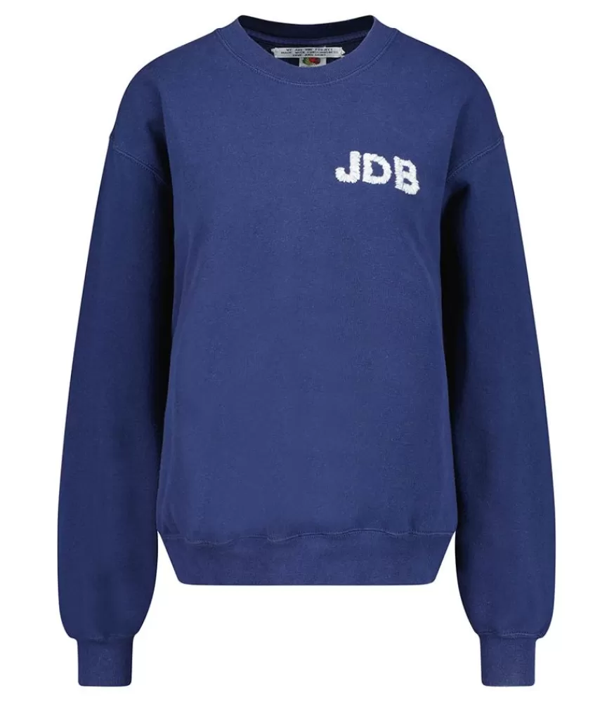 Femme We Are One Project Sweat-Shirt Vintage Smile Joy X Jane De Boy Bleu