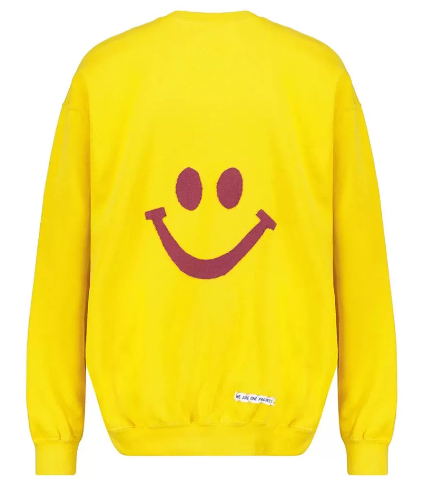 Femme We Are One Project Sweat-Shirt Vintage Smile Joy X Jane De Boy Jaune
