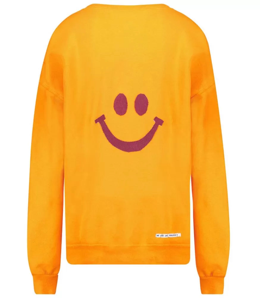 Femme We Are One Project Sweat-Shirt Vintage Smile Joy X Jane De Boy Orange