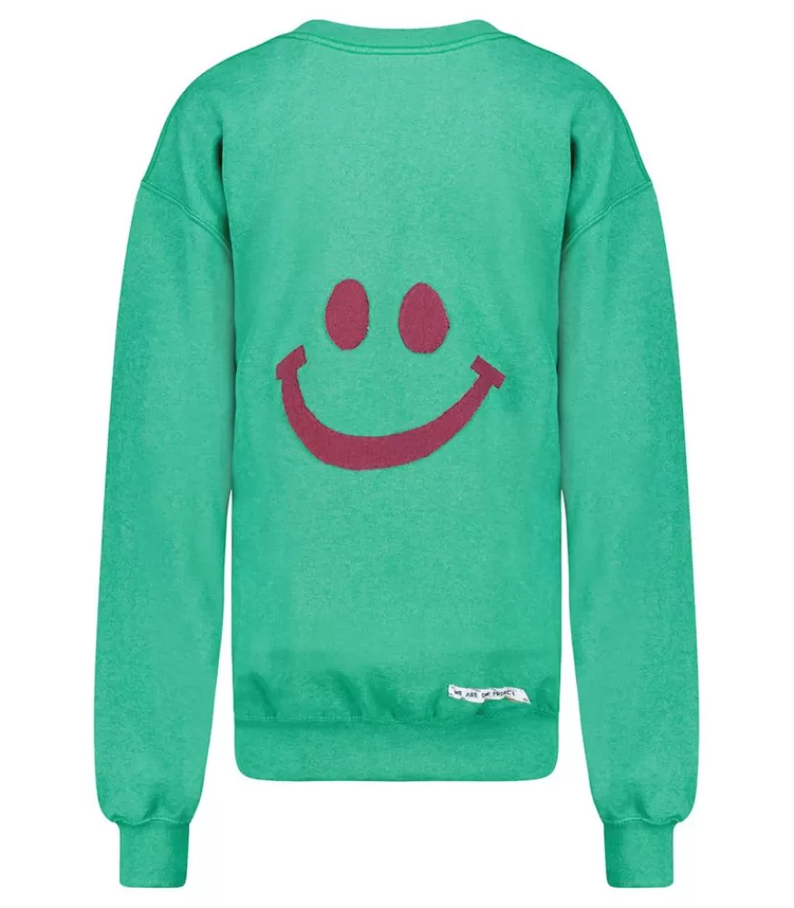 Femme We Are One Project Sweat-Shirt Vintage Smile Joy X Jane De Boy Vert