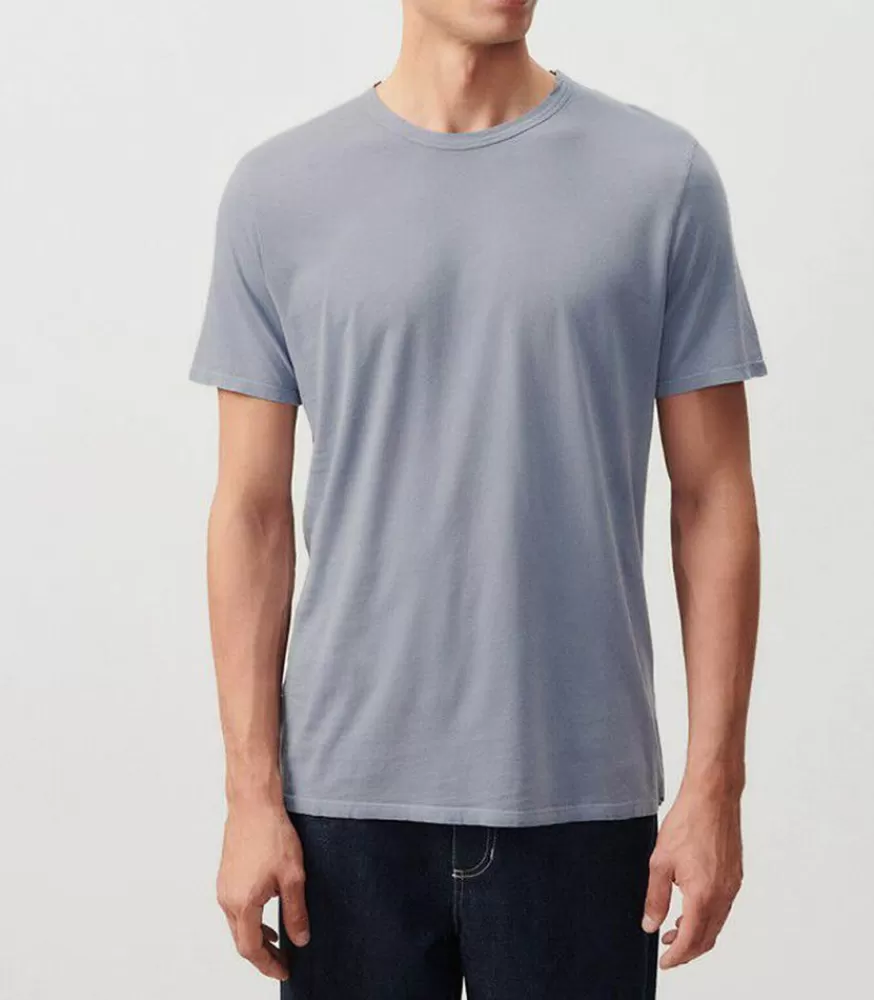 Homme American Vintage Tee-Shirt Manches Courtes Homme Devon Bleu Gris Vintage