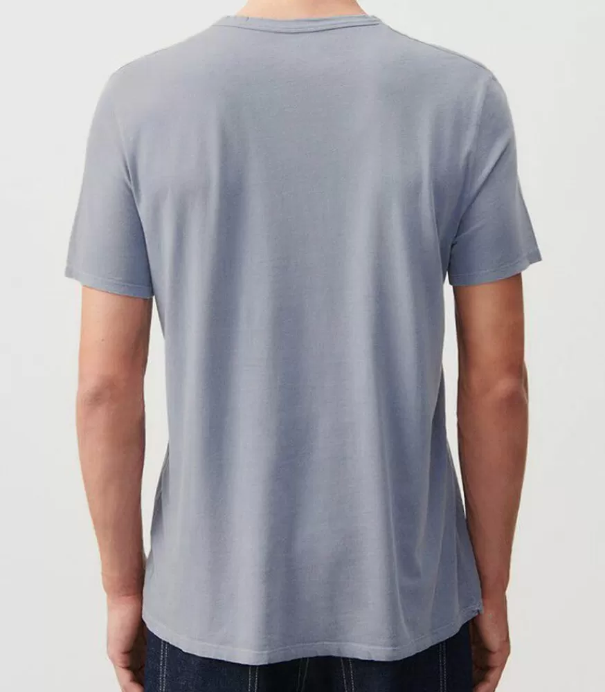 Homme American Vintage Tee-Shirt Manches Courtes Homme Devon Bleu Gris Vintage