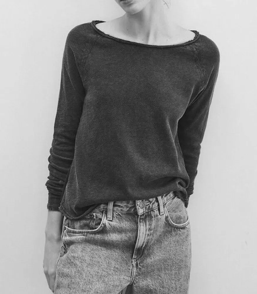 Femme American Vintage Tee-Shirt Sonoma Manches Longues Vintage Black
