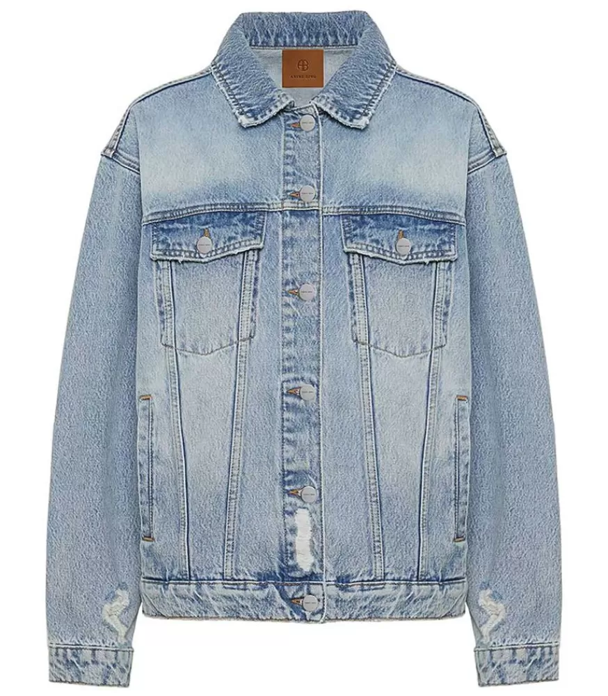 Femme Anine Bing Veste En Jean Oversize Rory Vintage Blue